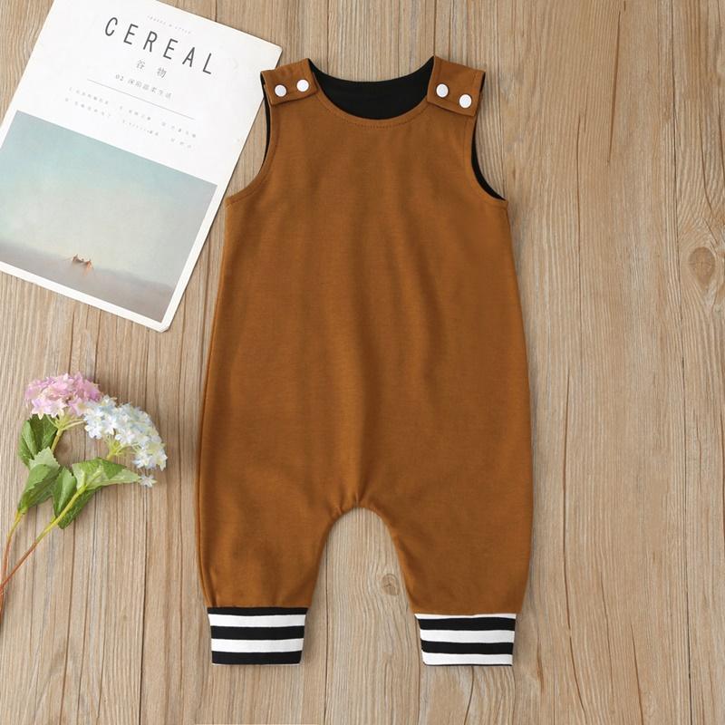 Baby Stripes Pattern Cotton Summer Jumpsuit Children's Clothing - PrettyKid