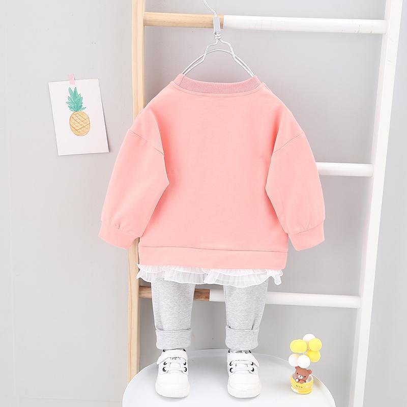 2-piece Rabbit Pattern Sweatshirt & Pants for Toddler Girl - PrettyKid