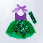 Baby Girl Mermaid Bodysuit & Headband Wholesale Children's Clothing - PrettyKid