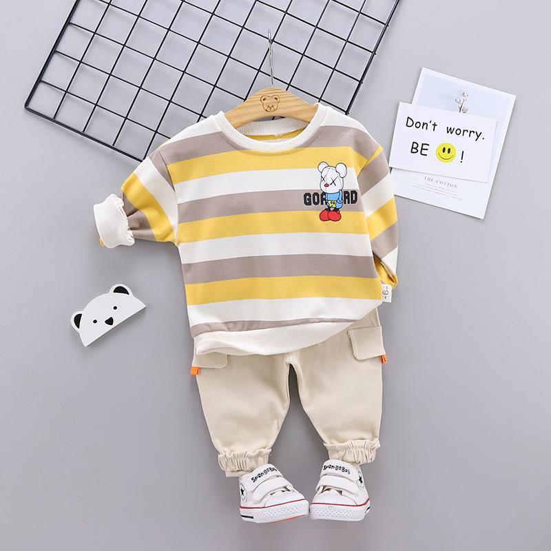 2-piece Bear Pattern Sweatshirts & Pants for Children Boy - PrettyKid