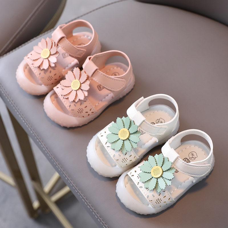 unbranded baby clothes wholesale Baby girl Flower decoration Velcro Sandals Wholesale - PrettyKid