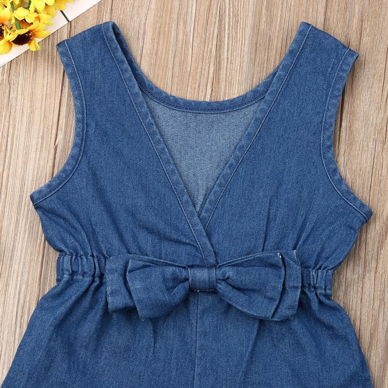 Solid Denim Overalls for Toddler Girl Wholesale children's clothing - PrettyKid