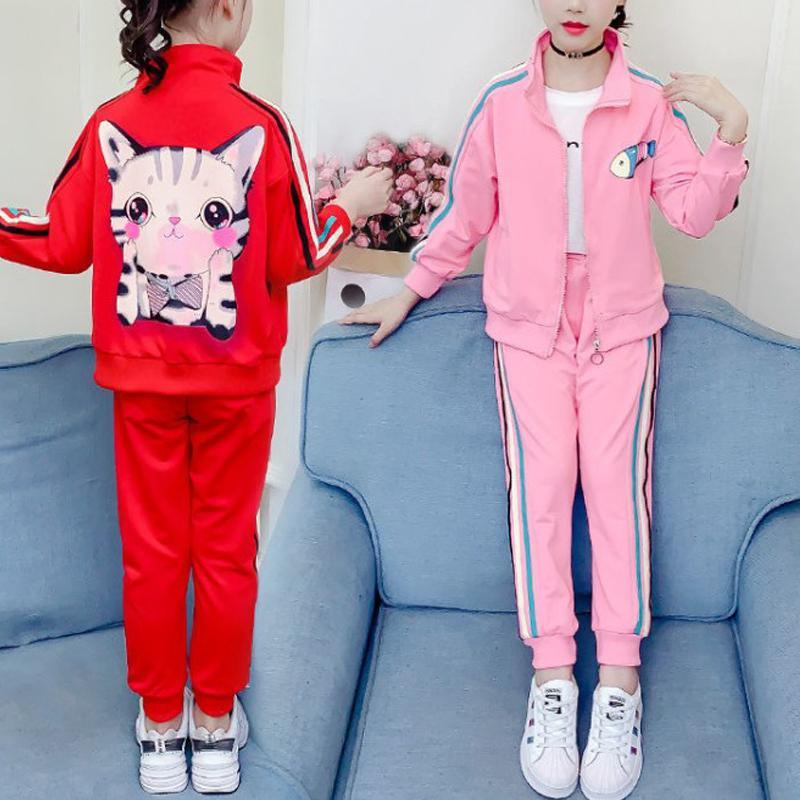 children's apparel wholesale Kid Girl Small Fish Pattern Casual Tops & Pants - PrettyKid