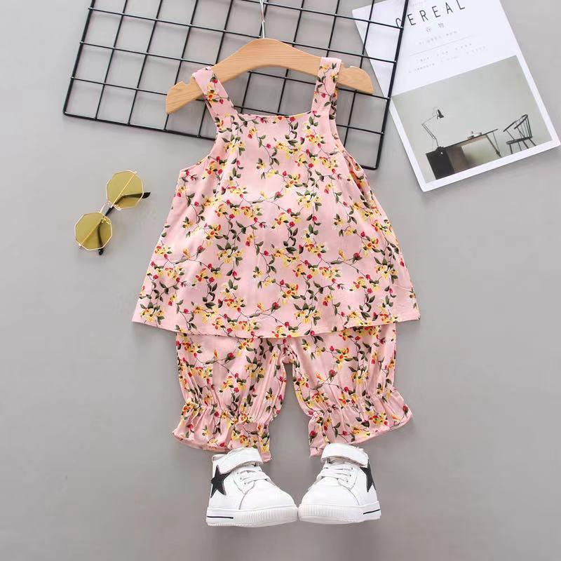 Toddler Girl Small Pattern Sling Set Wholesale Children's Clothing - PrettyKid