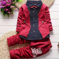 2-piece Gentleman Suit & Letter Pattern Pants for Children Boy - PrettyKid