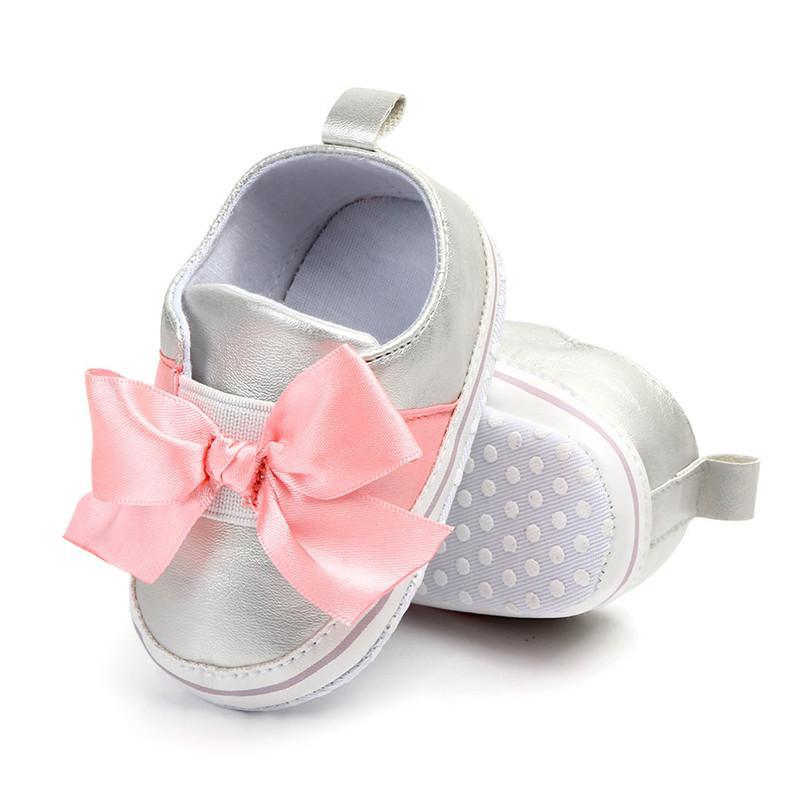 Bow Velcro soft sole baby shoe - PrettyKid