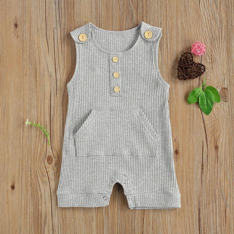 Baby Solid Pattern Summer Jumpsuit - PrettyKid