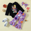 3-24M Halloween Ghost House Print Black Long Sleeve Romper And Pants Two Sets Baby Wholesale Clothing - PrettyKid