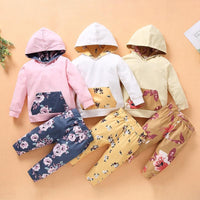 2-piece Floral Pattern Hoodie & Pants for Baby Girl - PrettyKid