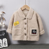 Fleece-lined Buttom Design Jacket for Children Boy - PrettyKid