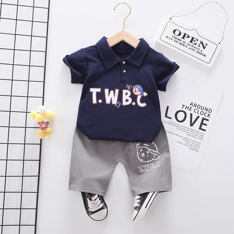Toddler Boy Letter Pattern Shirt T-shirt & Character Pattern Shorts Wholesale Children's Clothing - PrettyKid
