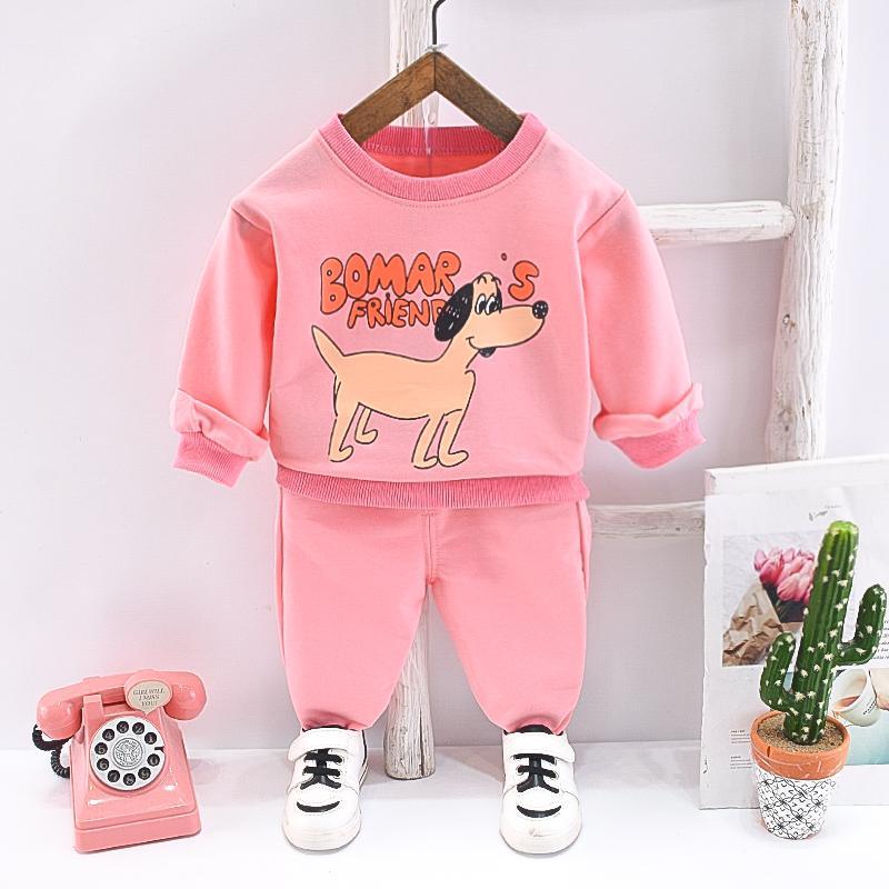 infant hoodies wholesale Toddler Girl Dog Pattern Long Sleeve Top & Pants - PrettyKid