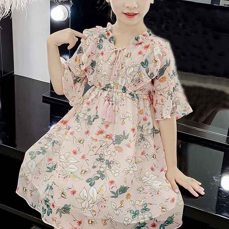 Floral Chiffon Dress for Girl Children's Clothing - PrettyKid