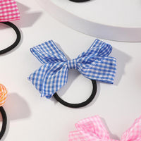 10-piece Bowknot Plaid Hair Rope - PrettyKid