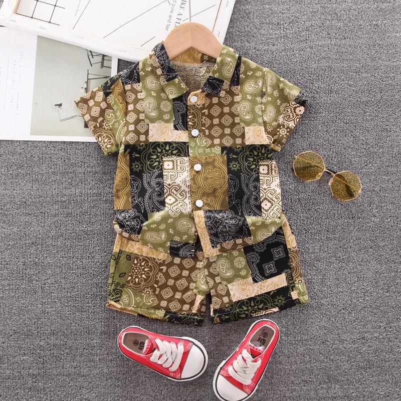 Toddler Boy Boho Shirt Suit Children's Clothing - PrettyKid