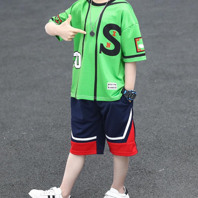 Boy Sporty Color-block T-shirt & Shorts - PrettyKid