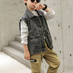 urban kids clothes wholesale Kid Boy Cowboy Casual Vest - PrettyKid