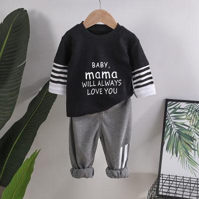 2-piece Letter Pattern T-shirt & Pants for Toddler Boy Children's Clothing - PrettyKid