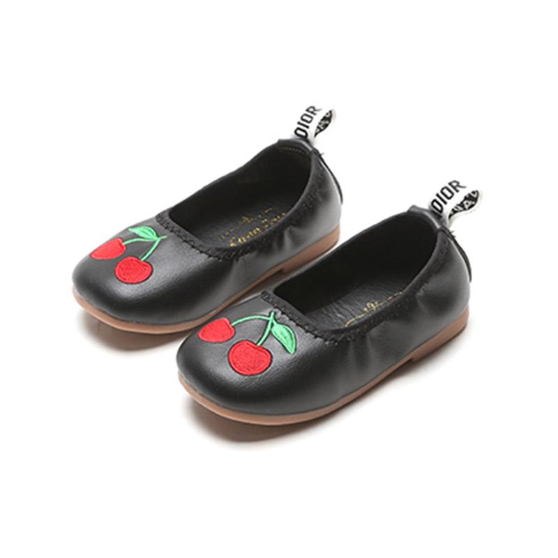 Cherry Pattern Leather Shoes for Toddler Girl - PrettyKid