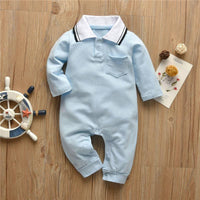 Solid Lapel Collar Jumpsuit for Baby Boy Wholesale children's clothing - PrettyKid