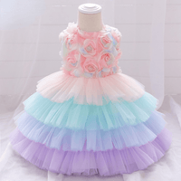 Baby Girls Princess Skirt Rainbow Cake Puffy Skirt - PrettyKid