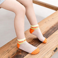 Girl 5pairs Letter Print Mesh Socks - PrettyKid