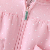 Baby Girls Cute Cartoon Rabbit Wave Point Coat Jumpsuit Pants Set Wholesale Baby Clothes Vendors - PrettyKid