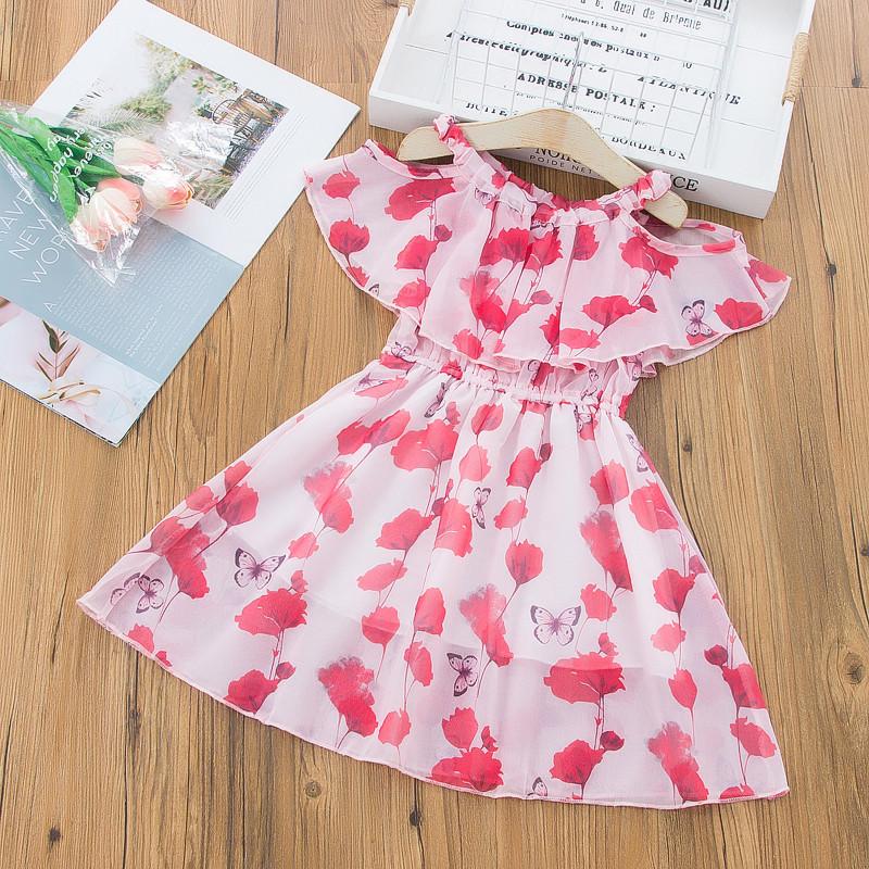 boys boutique wholesale Toddler Girl Floral Print Sweet Dress - PrettyKid