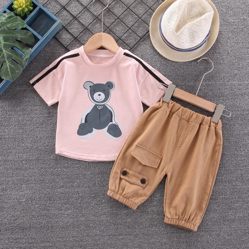 Children Boy 2pcs Animal Pattern Summer Suit T-Shirt & Shorts - PrettyKid