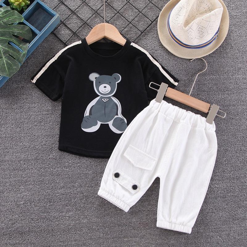 Children Boy 2pcs Animal Pattern Summer Suit T-Shirt & Shorts - PrettyKid