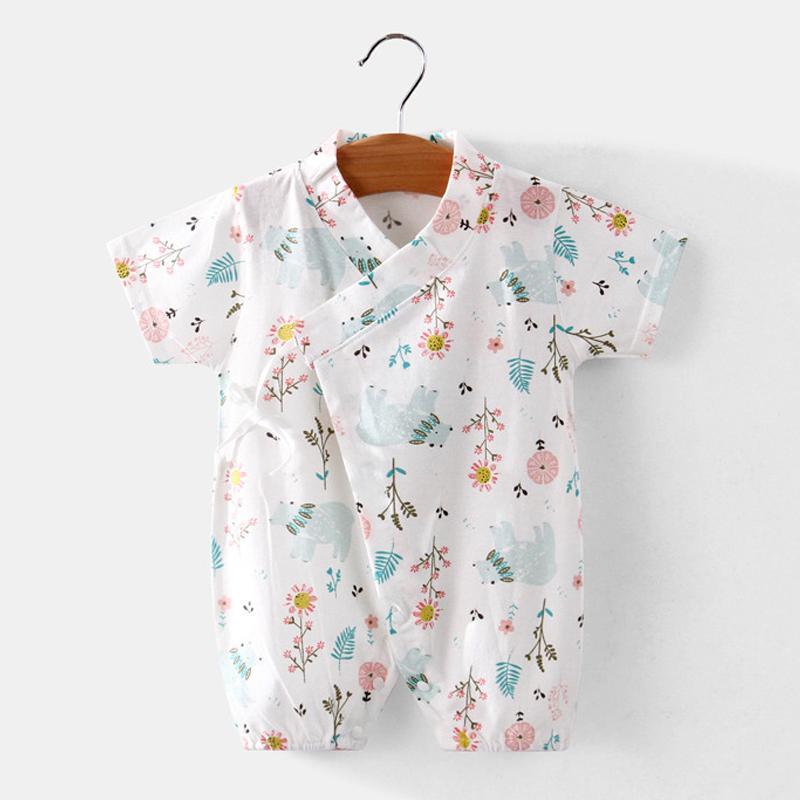 Baby Girl Summer Fresh Flower Pattern Bodysuit Wholesale Children's Clothing - PrettyKid