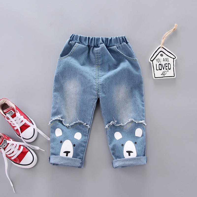 Casual Dog Print Jeans Wholesale children's clothing - PrettyKid