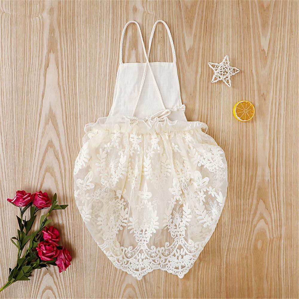 Baby Girls Flower Beaded Sling Mesh Romper Cheap Baby Clothes Online Wholesale - PrettyKid