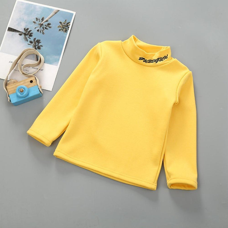 Boys Long Sleeve High Neck Solid color T-shirt Wholesale Boys Clothes - PrettyKid