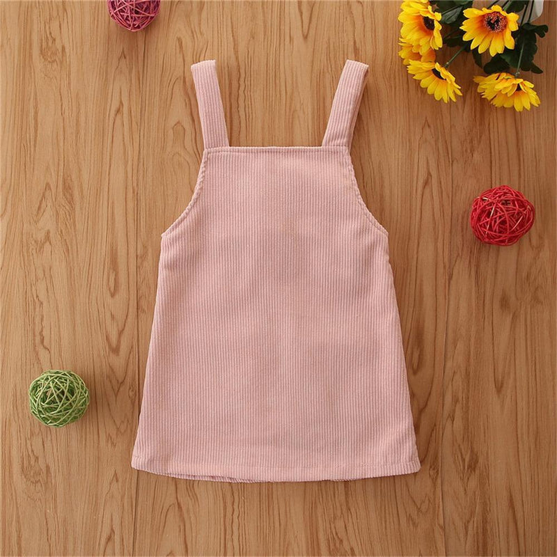 Girls Solid Color Pocket Trendy Suspender Dress Wholesale Girl clothes - PrettyKid