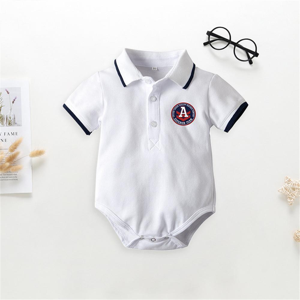 Baby Boys Short Sleeve Tie Lapel Romper & Shorts Baby Boutique Wholesale - PrettyKid