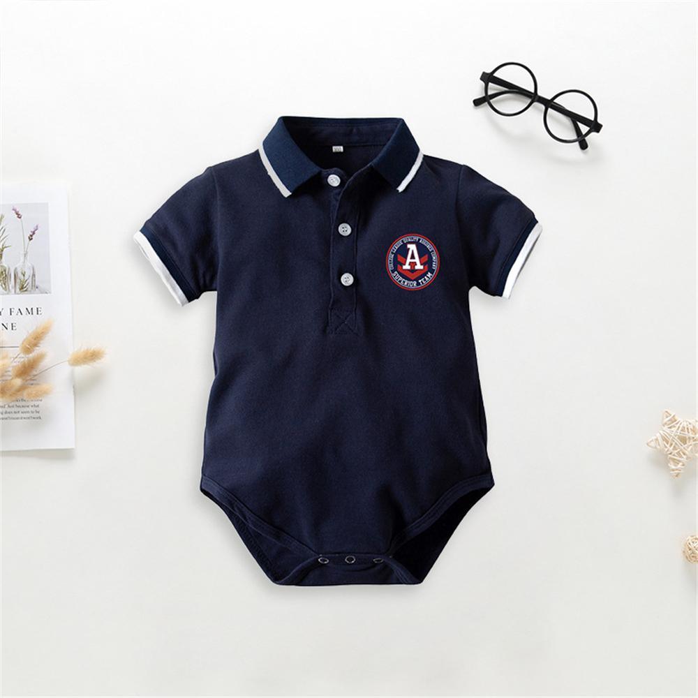 Baby Boys Short Sleeve Tie Lapel Romper & Shorts Baby Boutique Wholesale - PrettyKid