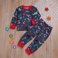 Boys Dinosaur Printed Long Sleeve Pajama Set Boy Wholesale Clothing - PrettyKid