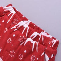 Baby Elk Printed Elastic Waist Winter Warm Pants Baby Wholesale Clothes - PrettyKid