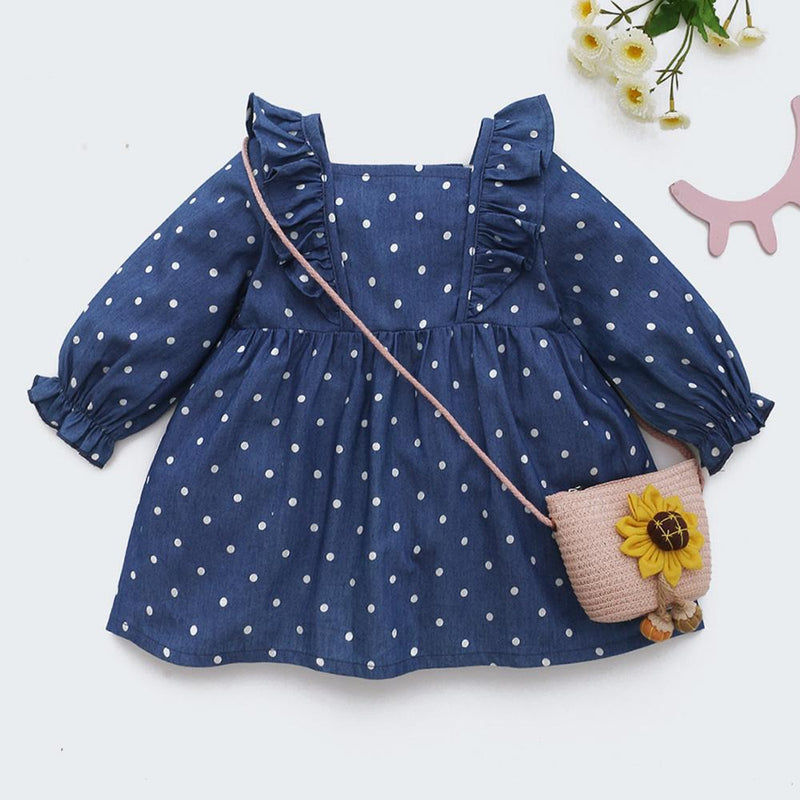Baby Girls Polka Dot Ruffled Long Sleeve Dress Find Wholesale Baby Clothes Suppliers - PrettyKid