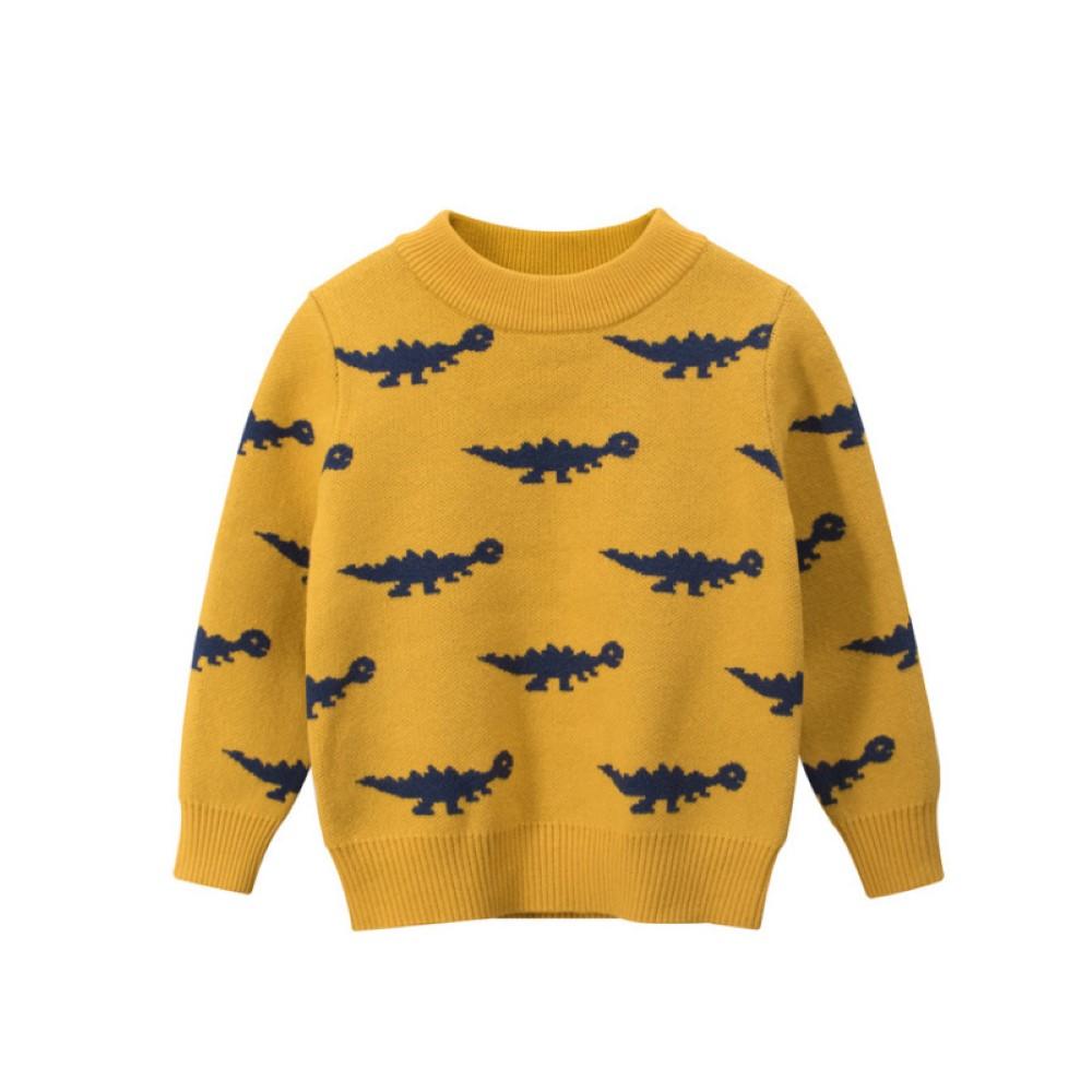 Kids Boys Dinosaur Pattern Long Sleeve Sweater Boys Wholesale - PrettyKid