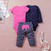 Baby Unisex Printed Short-sleeve Romper & Long-sleeve Romper & Pants Baby Outfits - PrettyKid