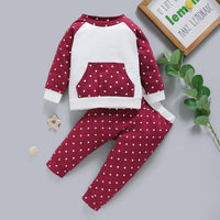 Baby Unisex Polka Dot Long Sleeve Top & Pants Baby Clothes Wholesale Supplier - PrettyKid