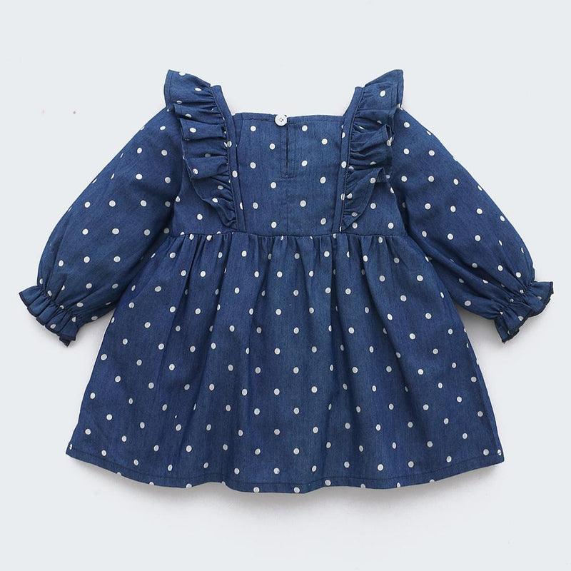 Baby Girls Polka Dot Ruffled Long Sleeve Dress Find Wholesale Baby Clothes Suppliers - PrettyKid