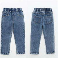 Boys Solid Color Pocket Elastic Waist Warm Jeans Wholesale Kids Jeans - PrettyKid