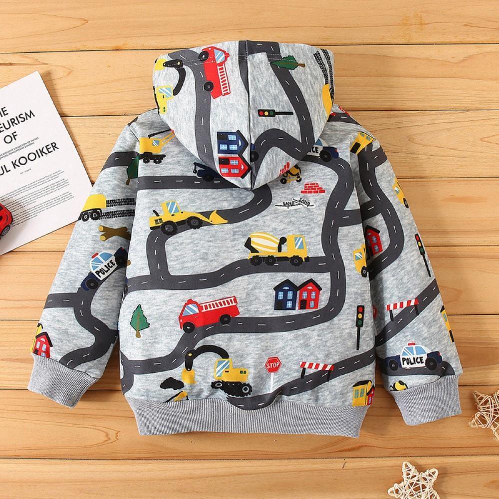 Boys Cartoon Car Hooded Top Wholesale Boys Clothing - PrettyKid