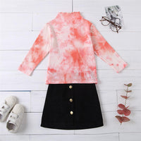 Girls Long Sleeve Tie Dye Top & Skirt Toddler Girl Wholesale Clothing - PrettyKid