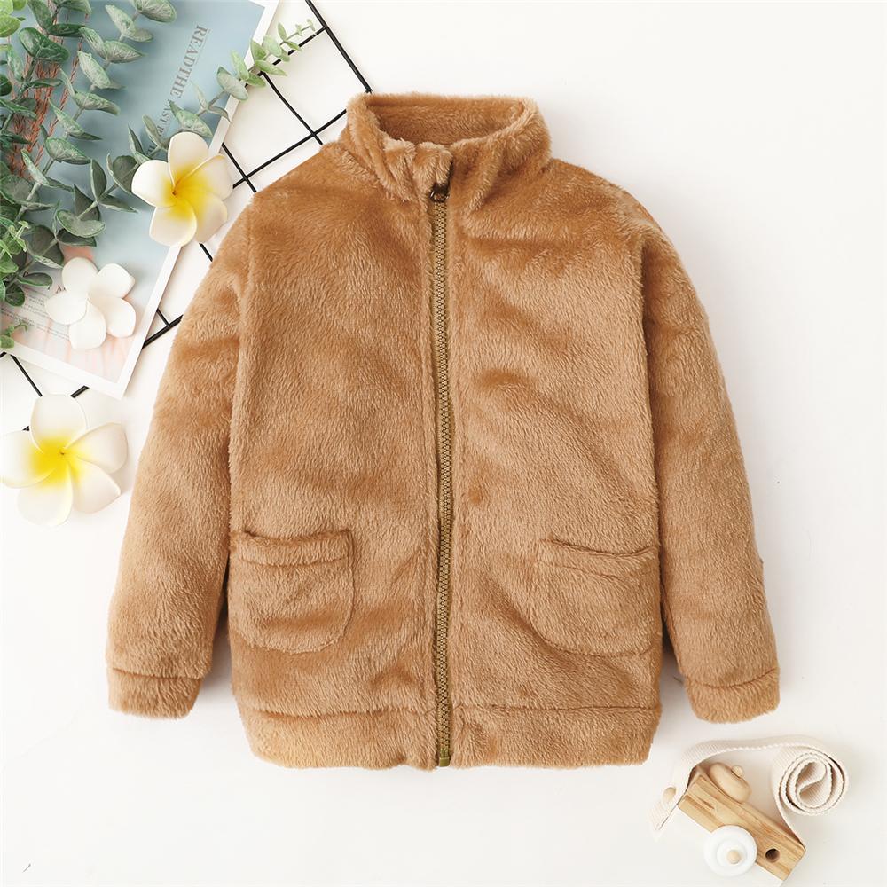 Unisex Long Sleeve Zipper Solid Color Winter Coat Trendy Kids Wholesale Clothing - PrettyKid