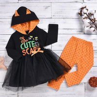 Girls Halloween Letter Long Sleeve Cosplay Dress & Pants Toddler Clothing Wholesale - PrettyKid