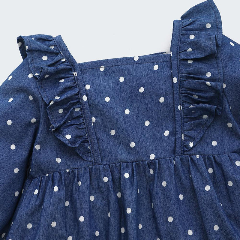 Baby Girls Polka Dot Ruffled Long Sleeve Dress Find Wholesale Baby Clothes Suppliers - PrettyKid